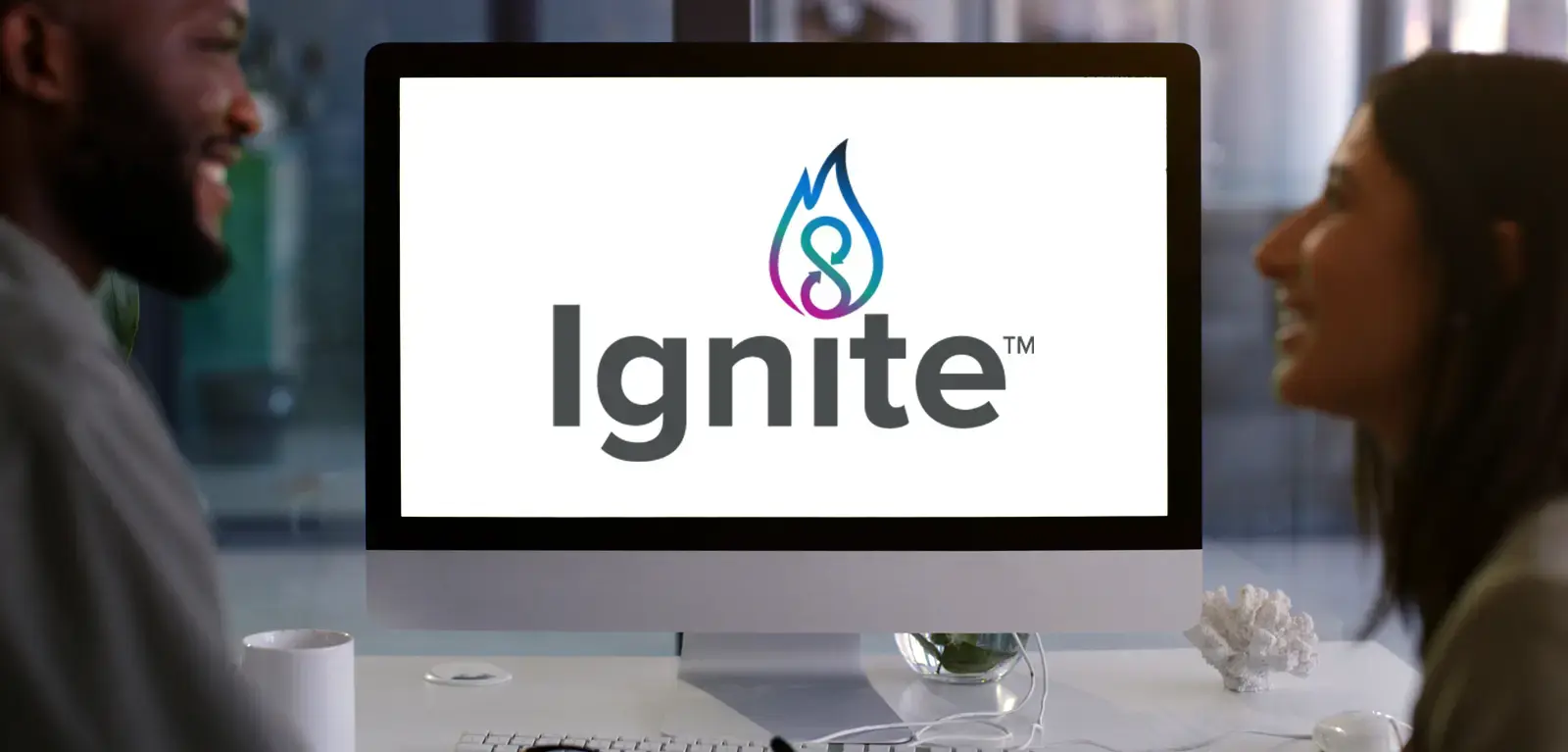 Ignite logo on computer screen
